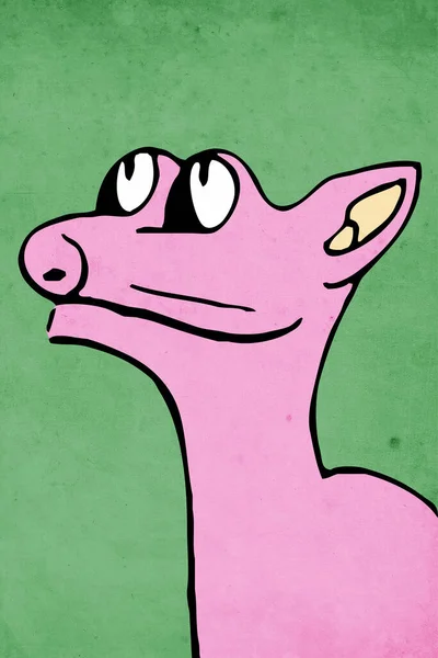 Илюстрация Животных Розовая Пантера Зеленом Фоне — стоковое фото