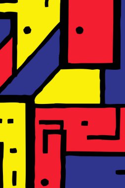 Soyut illüstrasyon. Geometrik şekiller. Giysi tasarımı, tekstil, duvar dekorasyonu.