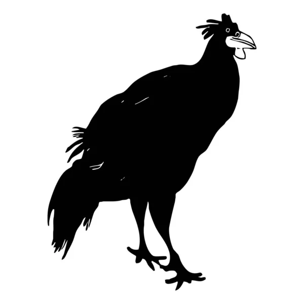 Tavuk Beyaz Arkaplanda Siyah Simge — Stok fotoğraf