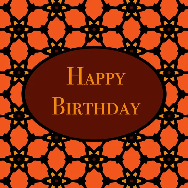 stock image  Happy Birthday card design. Oriental pattern