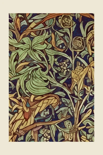Cartaz Botânico Inspirado Trabalho Morris — Fotografia de Stock