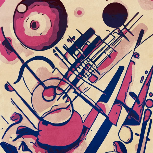 Akvarellmålning Duk Abstrakt Bakgrund Med Geometriska Former — Stockfoto