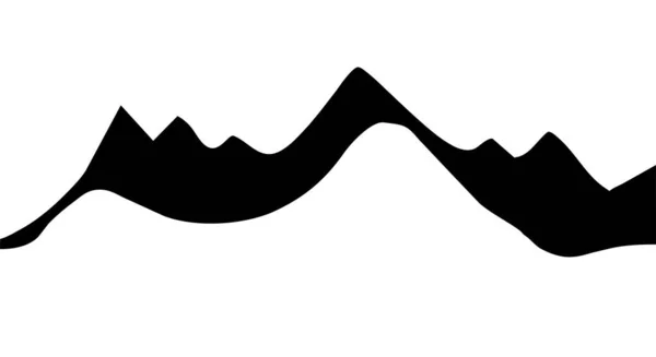 Ασπρόμαυρη Διανυσματική Απεικόνιση Ορεινές Κορυφές Λευκό Φόντο — Διανυσματικό Αρχείο