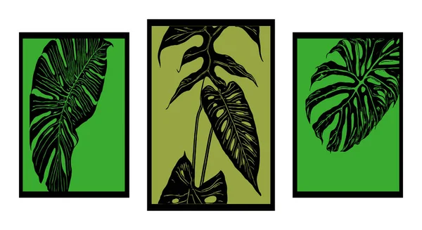 Set Botanical Printable Illustrations — Stock Vector