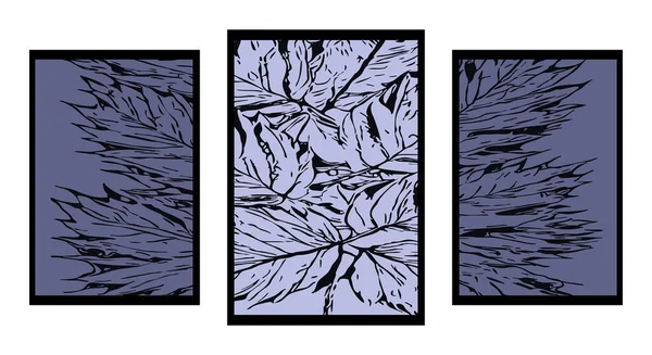 一套三套植物学可打印插图 — 图库矢量图片