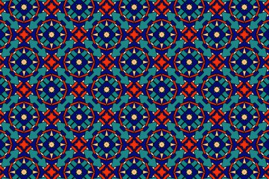 Tekstil için renkli oryantal desen, duvar kağıdı, grafiklerde kullanım için. Ai tarafından üretilmedi