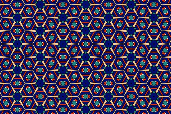 Colorful Oriental Pattern Textiles Wallpaper Use Graphics Generated — Stock Photo, Image