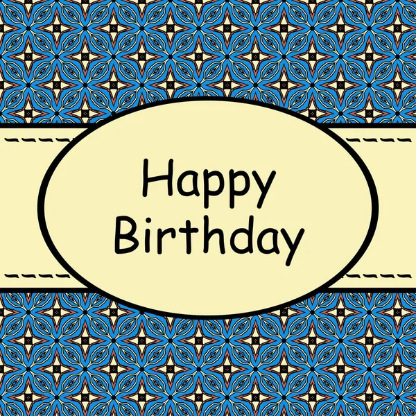 Happy Birthday Card Design Oriental Pattern — Stock Photo, Image