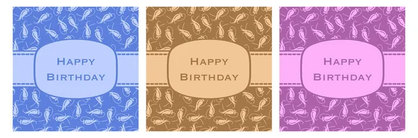 Zestaw Życzenia Urodzinowe Kartki Okolicznościowe Szablony Zaproszeń — Wektor stockowy