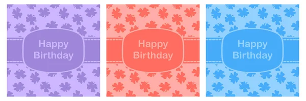 Set Happy Birthday Greeting Card Party Invitation Templates — Stock Vector