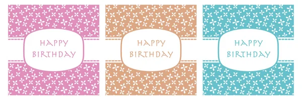 Set Happy Birthday Greeting Card Party Invitation Templates — Stock Vector