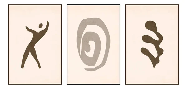Набір Трьох Абстрактних Ілюстрацій Друку Тканинного Візерунка Використання Графіці — стоковий вектор