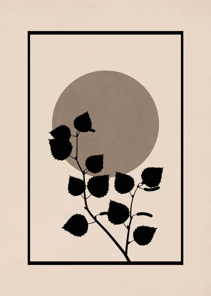 印刷可能なミニマリストイラスト 表紙デザインパンフレット 植物のパターン — ストック写真