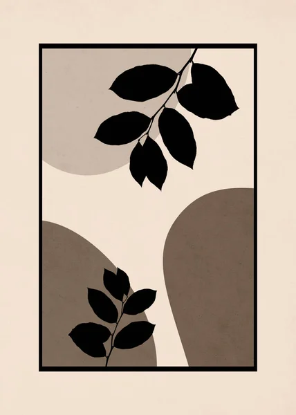 Nyomtatható Minimalista Illusztráció Borítóterv Brosúrák Botanikai Minta — Stock Fotó