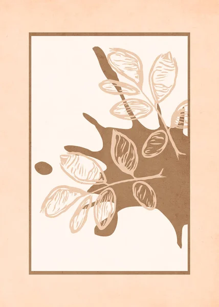 Tisknutelné Minimalistické Ilustrace Obal Brožury Botanický Vzor — Stock fotografie
