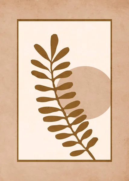 Ilustración Minimalista Imprimible Diseño Portada Folletos Patrón Botánico — Foto de Stock