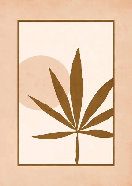 Illustrazione Minimalista Stampabile Copertina Opuscoli Schema Botanico — Foto Stock