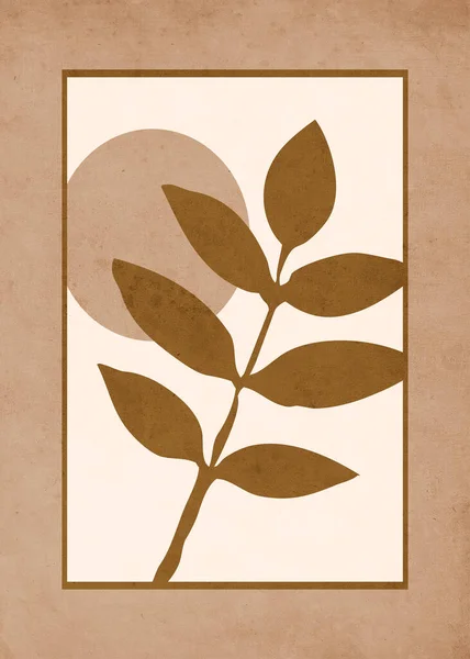 Illustrazione Minimalista Stampabile Copertina Opuscoli Schema Botanico — Foto Stock