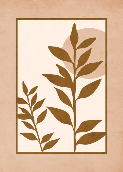 Мінімалістична Ілюстрація Друку Дизайн Обкладинки Брошури Ботанічний Візерунок — стокове фото