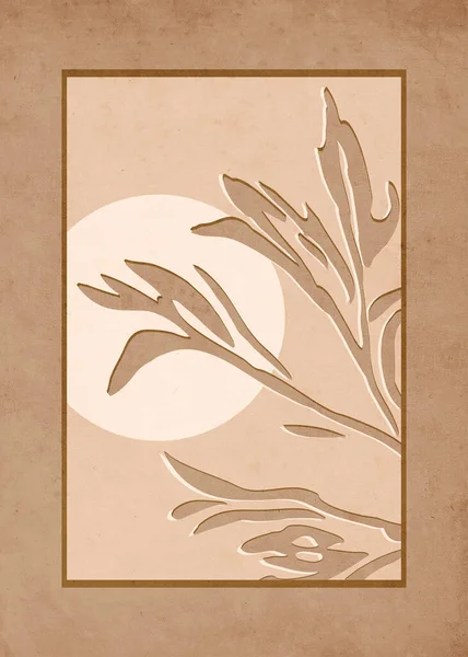 Illustration Minimaliste Imprimable Conception Couverture Brochures Schéma Botanique — Photo