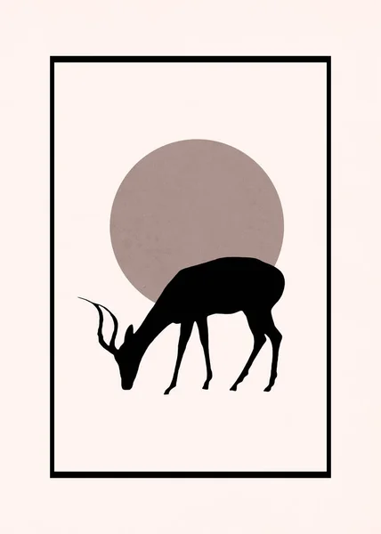 印刷可能なミニマリストイラスト 表紙デザインパンフレット イラストの動物 — ストック写真
