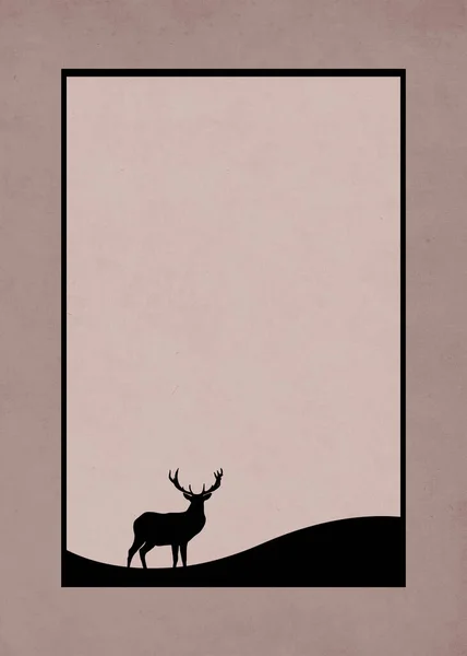 Drukowana Minimalistyczna Ilustracja Projekt Okładki Broszury Zwierzęta Ilustracji — Zdjęcie stockowe