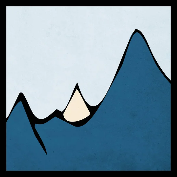 Minimalistische Illustration Für Den Druck Für Das Cover Berglandschaft — Stockfoto
