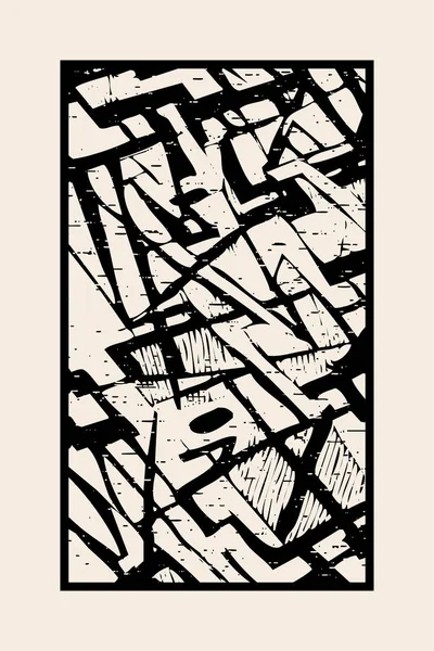 Черно Белый Абстрактный Рисунок Графики — стоковое фото