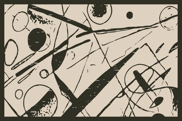 Ilustración Abstracta Inspirada Obra Kandinsky Formas Oscuras Sobre Fondo Claro — Foto de Stock