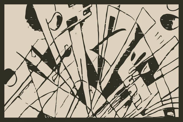 カンディンスキーの作品に触発された抽象的なイラスト ライトバックの暗い形状 — ストック写真