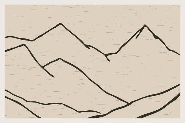 Μινιμαλιστική Εκτυπώσιμη Απεικόνιση Ορεινό Τοπίο — Φωτογραφία Αρχείου