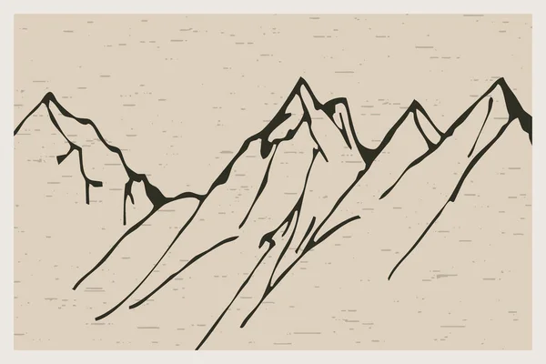 Minimalistisch Drukbare Illustratie Berglandschap — Stockfoto