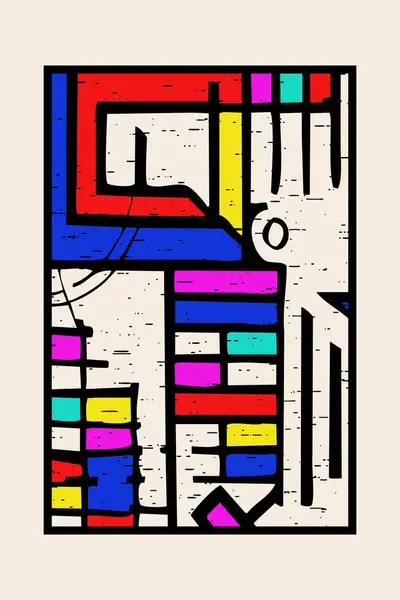 가능한 미니멀리즘 일러스트 Bauhaus 기하학적 디자인 템플릿 — 스톡 사진