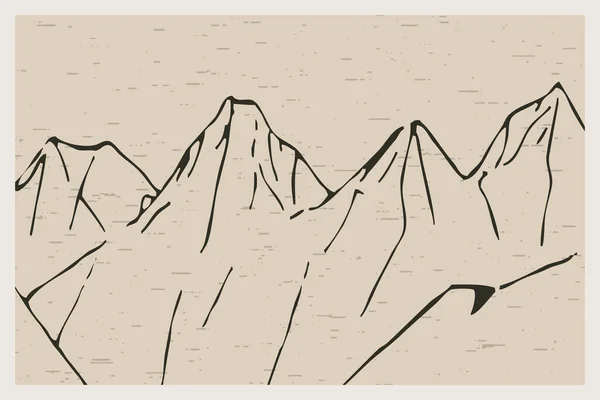 Μινιμαλιστική Εκτυπώσιμη Απεικόνιση Ορεινό Τοπίο — Φωτογραφία Αρχείου