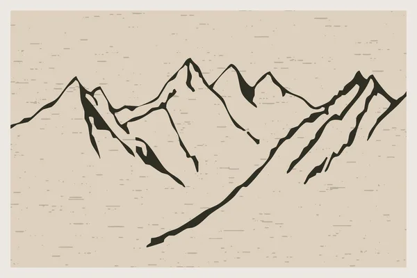 Illustration Imprimable Minimaliste Paysage Montagne — Photo