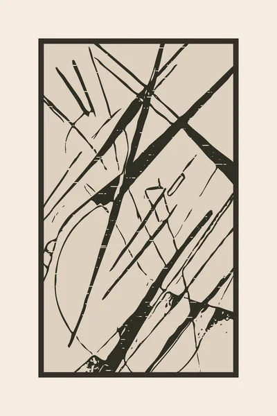 Cartaz Abstrato Inspirado Trabalho Kandinsky Formas Escuras Fundo Claro — Fotografia de Stock