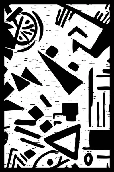 Abstrakcyjny Czarno Biały Wzór Geometryczne Kształty Stosowania Grafice — Zdjęcie stockowe