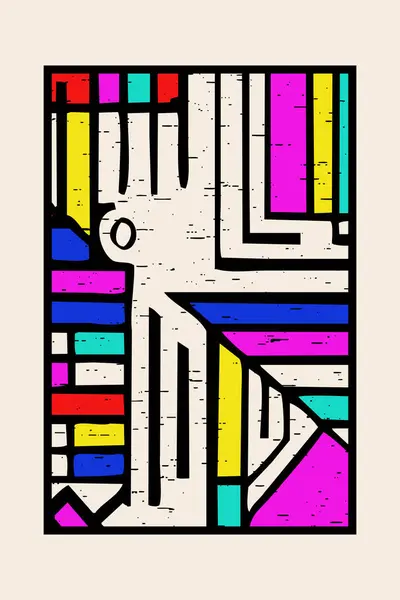 가능한 미니멀리즘 일러스트 Bauhaus 기하학적 디자인 템플릿 — 스톡 사진