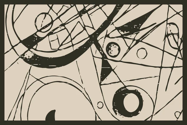 Illustrazione Astratta Ispirata Lavoro Kandinsky Forme Scure Uno Sfondo Chiaro — Foto Stock