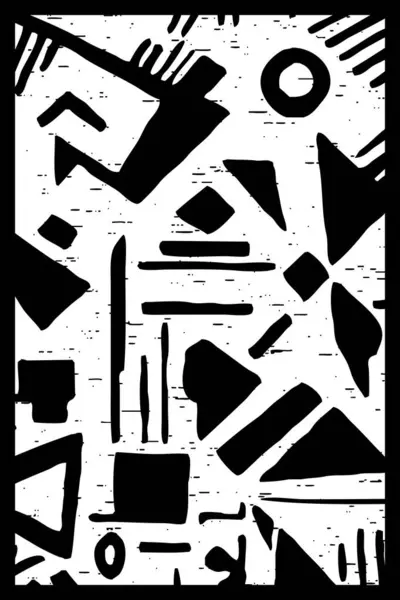 Patrón Abstracto Blanco Negro Formas Geométricas —  Fotos de Stock