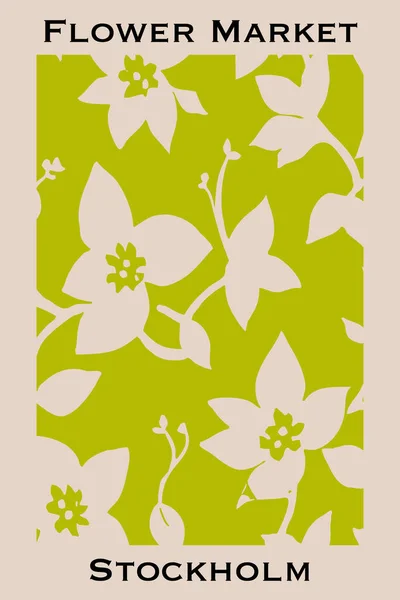 Botanical Poster Inspired Flower Market Illustration Wall Art Greeting Card — Stock Photo, Image