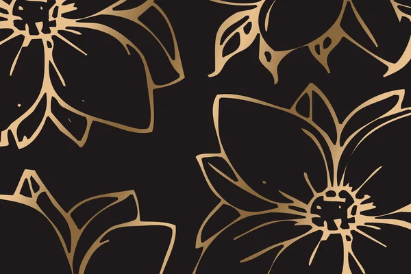 Розкішний Золотий Ботанічний Фон Друковані Шпалери Обкладинки Настінне Мистецтво Вітальні — стокове фото