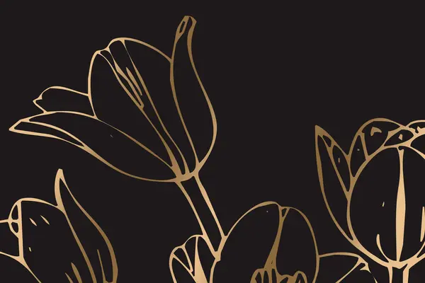 Luxuriöser Goldener Botanischer Hintergrund Bedruckbare Tapeten Cover Wandkunst Grußkarten Hochzeitskarten — Stockfoto