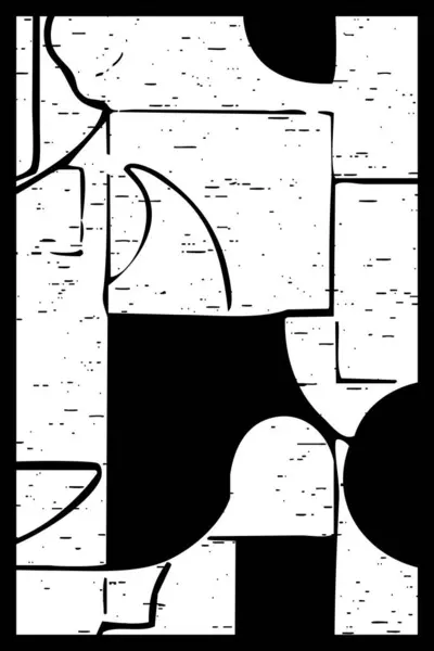 Абстрактный Черно Белый Рисунок Геометрические Фигуры — стоковое фото