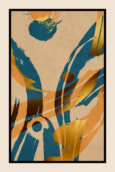 Абстрактне Мистецтво Художня Ілюстрація Друку Золота Стіна Мистецтво Візерунок Обкладинки — стокове фото