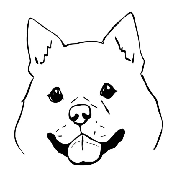 Zwarte Hond Een Witte Achtergrond Dierlijke Lijn Kunst Logo Ontwerp — Stockfoto