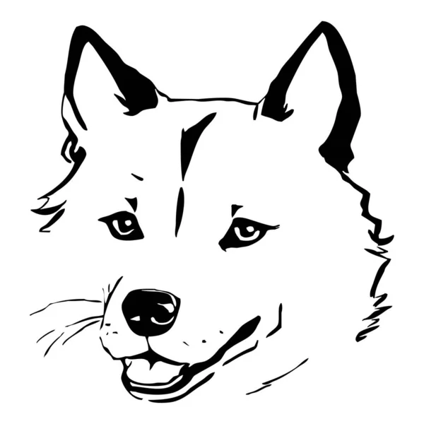 Cane Nero Sfondo Bianco Linea Animale Art Design Del Logo — Foto Stock