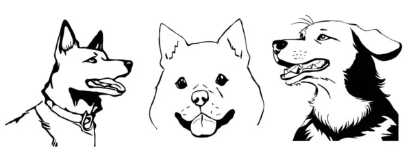 Zwarte Hond Een Witte Achtergrond Dierlijke Lijn Kunst Logo Ontwerp — Stockfoto