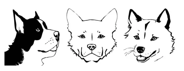 Чорний Собака Білому Тлі Мистецтво Лінії Тварин Дизайн Логотипу Використання — стокове фото