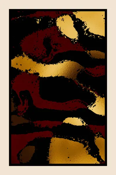 Абстрактное Искусство Художественная Иллюстрация Печати Картины Золотой Стене Обложка — стоковое фото